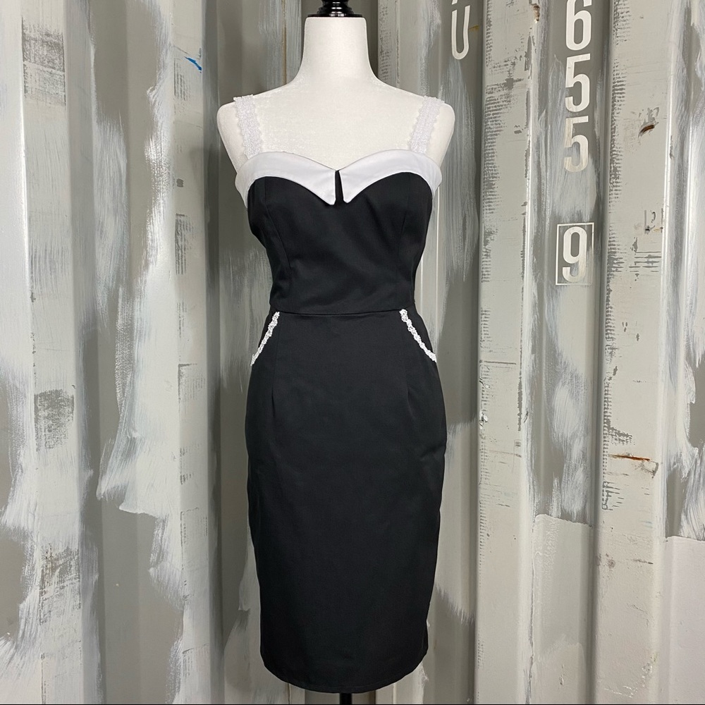 Blackbird Canadian-Made Black & White Midi Dress S